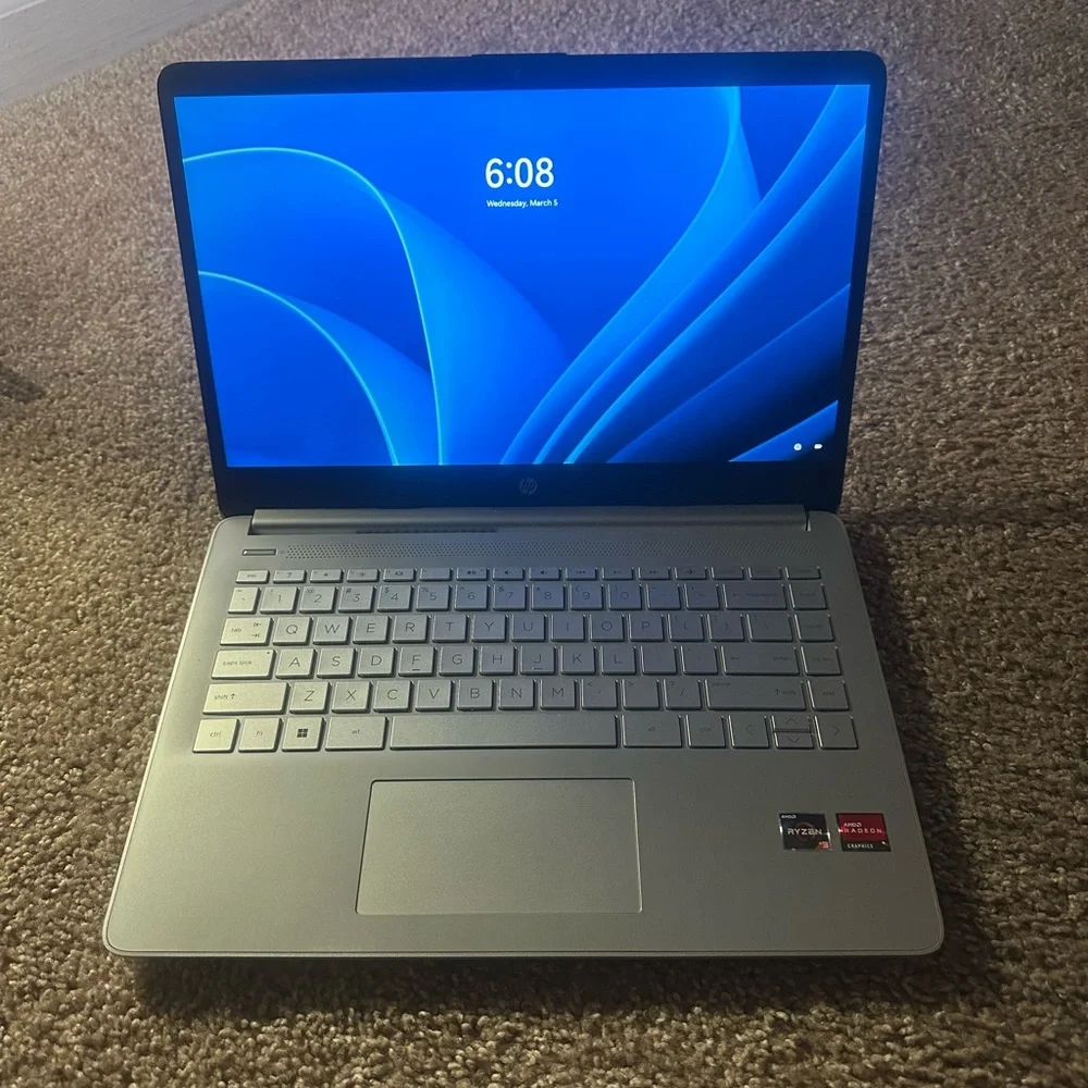 Silver Laptop with Charger